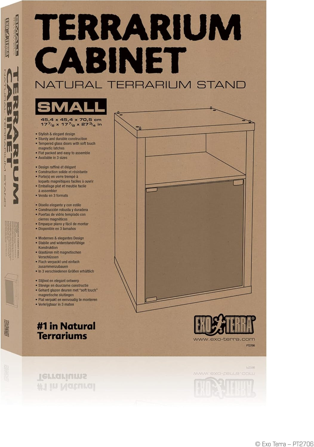 Terrarium Cabinet, Small - Reptile and Amphibian Terrarium Stand - Measures 17.88 W X 17.88 D X 27.75 H Inches