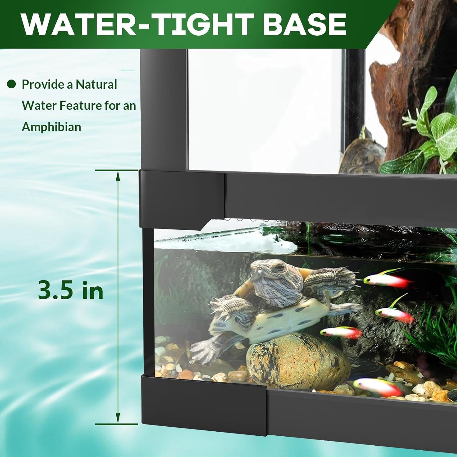 34 Gal Reptile Glass Terrarium, 24 in X 18 in X 18 in with Top & Side Screen Ventilation Reptile Terrarium, Double Hinge Door & anti Escape Reptile Tank for Lizard Tortoise Snake