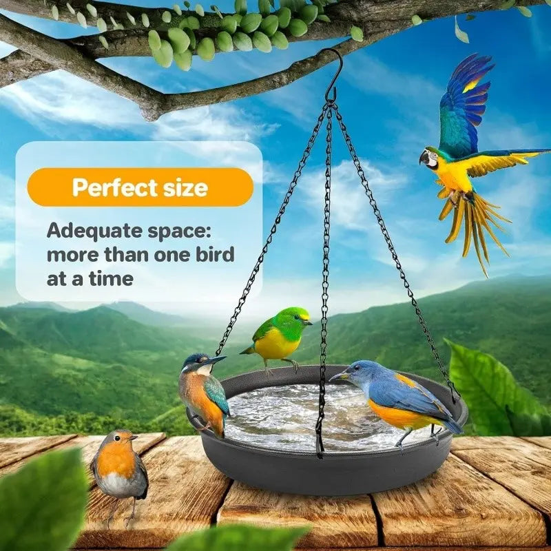 Outdoor Garden Bird Bath Tray, Hanging Bird Waterer, Bird Feeder, Bird Shower Basin, Gardening Accessory, Easy to Install, Bird Supplies