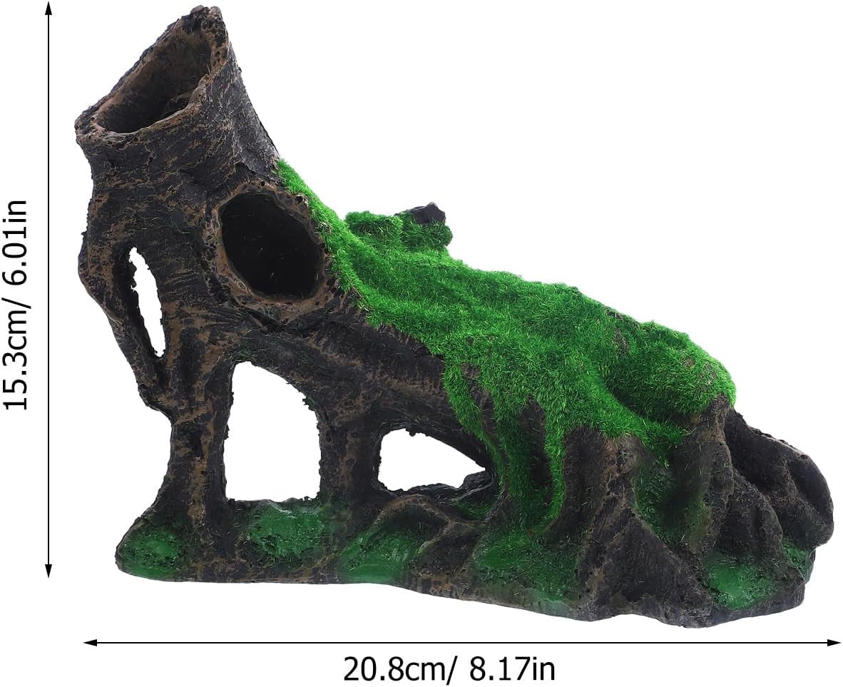 Aquarium Landscape Tree Stump Trunk Hollow Betta Cichlid Cave Rocks for Fish Hiding Tank Decoration Decorations