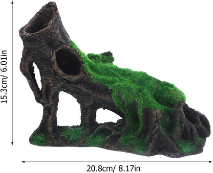 Aquarium Landscape Tree Stump Trunk Hollow Betta Cichlid Cave Rocks for Fish Hiding Tank Decoration Decorations