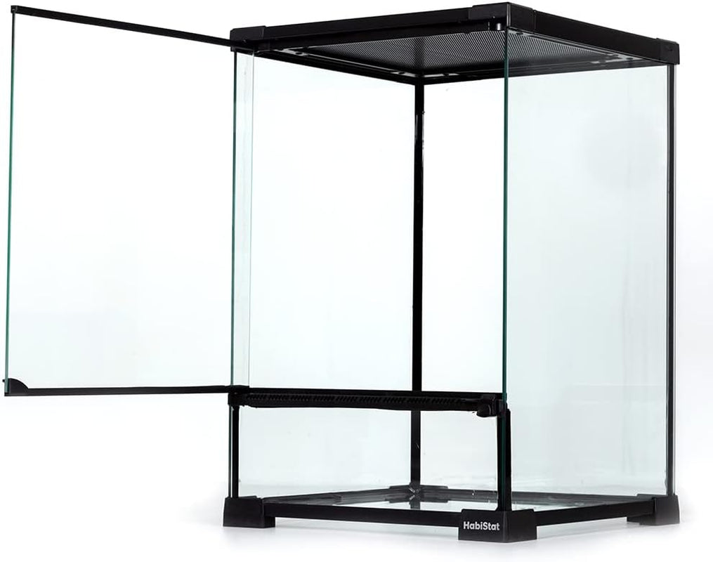 Glass Terrarium for Reptiles 12"X12"X18" – Stackable Reptile Enclosure for Inverts & Amphibians with Lock & Waterproof Base, Ideal Terrarium Tank for Chameleons, Geckos and Bioactive Setups