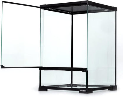 Glass Terrarium for Reptiles 12"X12"X18" – Stackable Reptile Enclosure for Inverts & Amphibians with Lock & Waterproof Base, Ideal Terrarium Tank for Chameleons, Geckos and Bioactive Setups