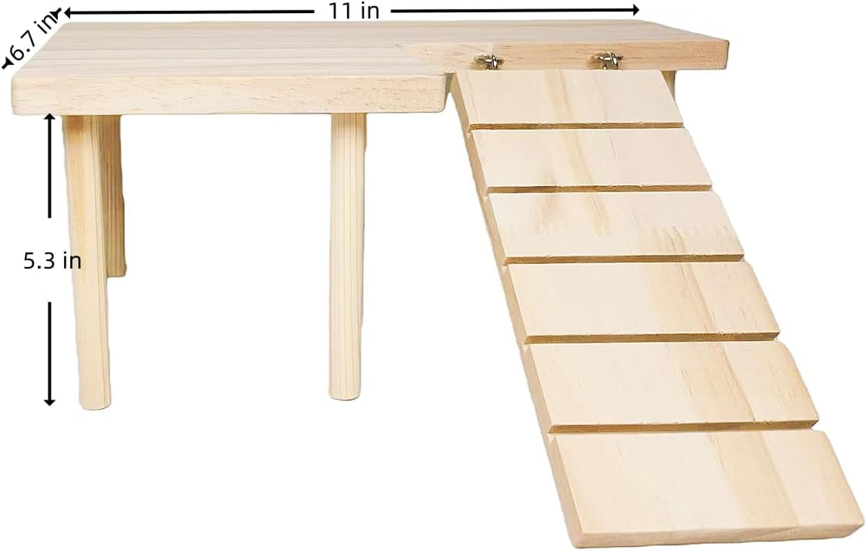 Wooden Hamster Platform for Hamster Cage Accessories Climbing Toys Dwarf Syrian Hamster Gerbil Rat Mice Degus or Other Small Pets (Rectangle)