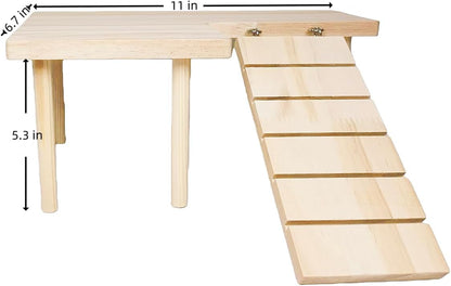 Wooden Hamster Platform for Hamster Cage Accessories Climbing Toys Dwarf Syrian Hamster Gerbil Rat Mice Degus or Other Small Pets (Rectangle)