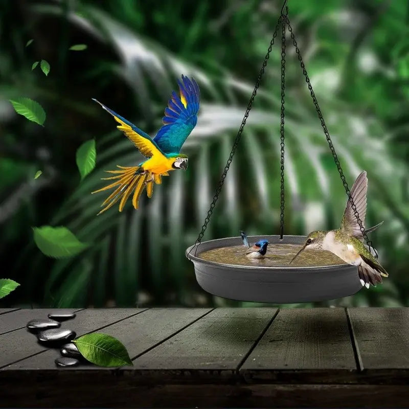 Outdoor Garden Bird Bath Tray, Hanging Bird Waterer, Bird Feeder, Bird Shower Basin, Gardening Accessory, Easy to Install, Bird Supplies