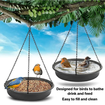 Outdoor Garden Bird Bath Tray, Hanging Bird Waterer, Bird Feeder, Bird Shower Basin, Gardening Accessory, Easy to Install, Bird Supplies