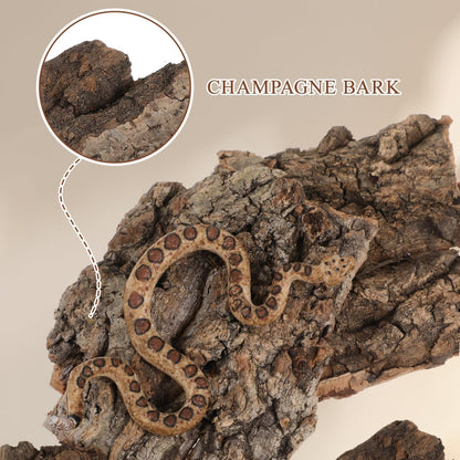 4Pcs Reptile Tree Bark Reptile Hides: Natural Wood Cork Bark Gecko Hide Small Climbing Barks Terrarium Decor Lizard Geckos Tortoise Birdcage Tank Accessories Water Tube Landscaping