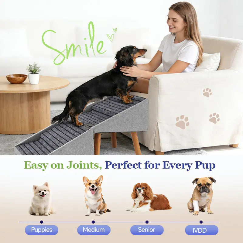 2-In-1 Convertible Home Step Stool 17'' Dog Stairs Ramp for Couch for all sized dogs
