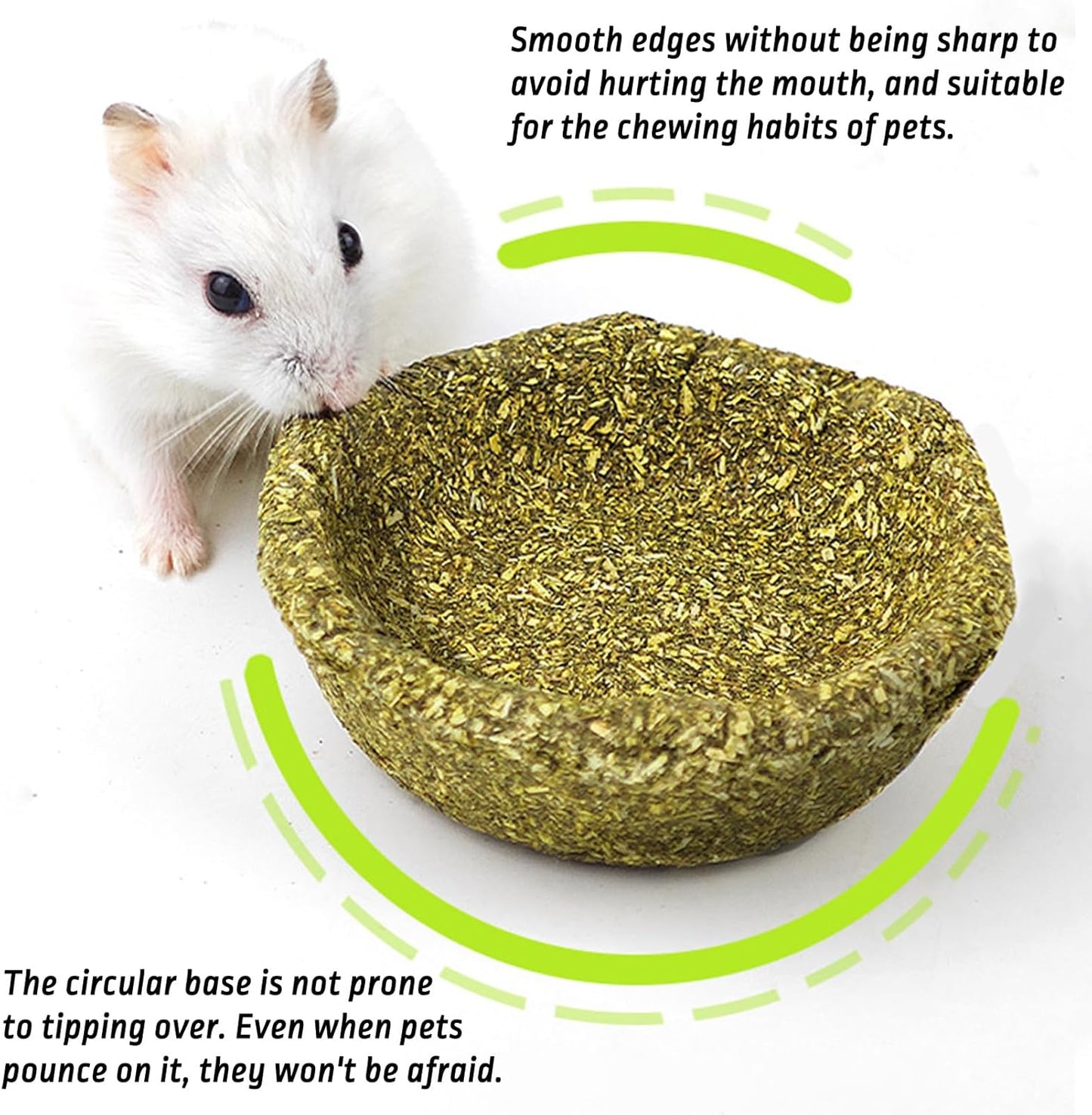 12 Pcs Hamster Edible Premium Timothy Hay Chew Bowl Rabbit Treats for Teeth Chewing Chinchilla Chew & Decor Toys for Syrian Dwarf Hamsters Gerbils Mice