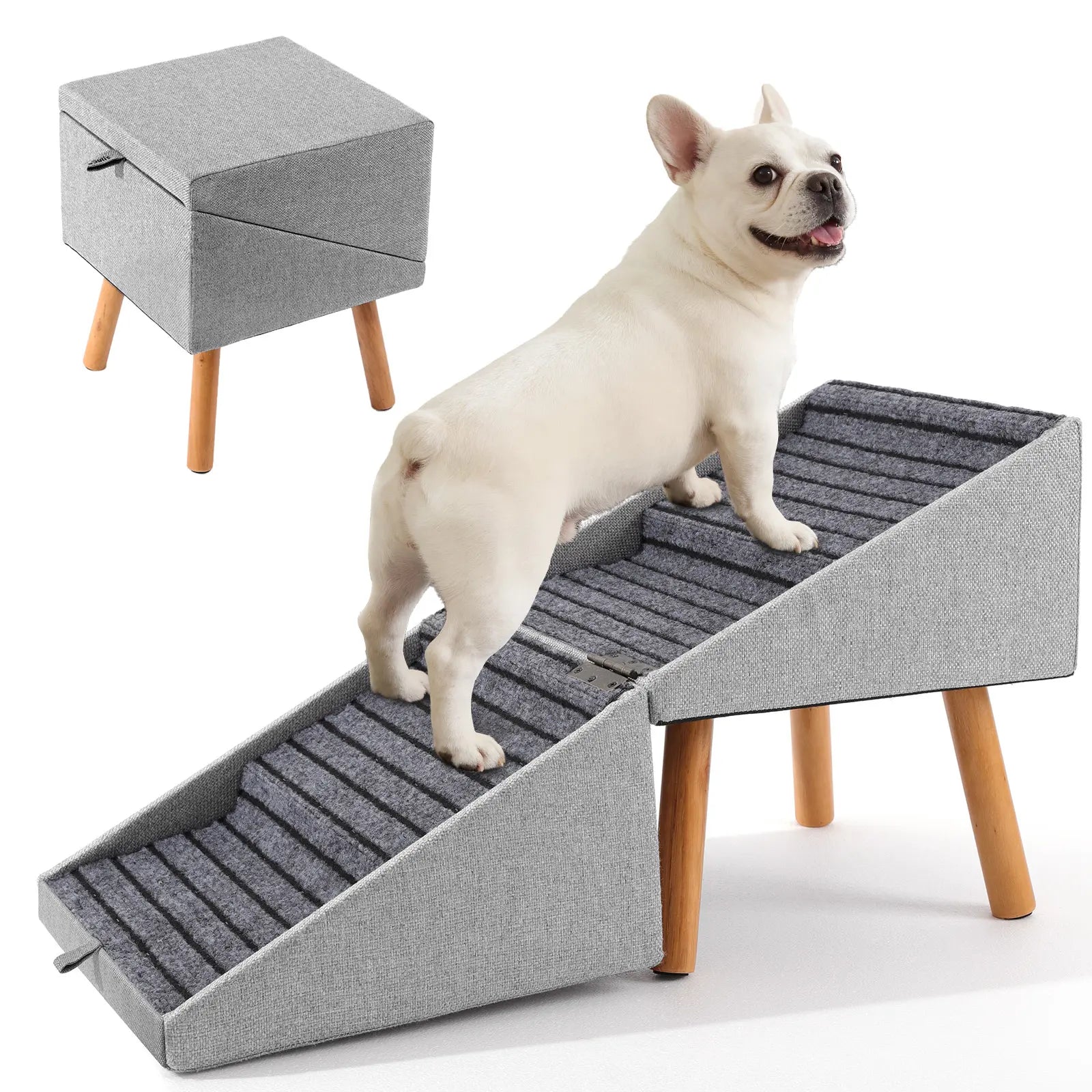 2-In-1 Convertible Home Step Stool 17'' Dog Stairs Ramp for Couch for all sized dogs