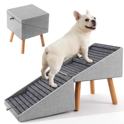 2-In-1 Convertible Home Step Stool 17'' Dog Stairs Ramp for Couch for all sized dogs