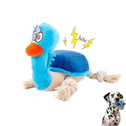 Interactive Plush Dog Toy - Squeaky Turtle with Rope Limbs for Engaging Play and Boredom Relief