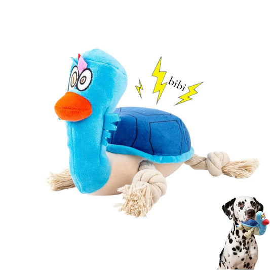 Interactive Plush Dog Toy - Squeaky Turtle with Rope Limbs for Engaging Play and Boredom Relief