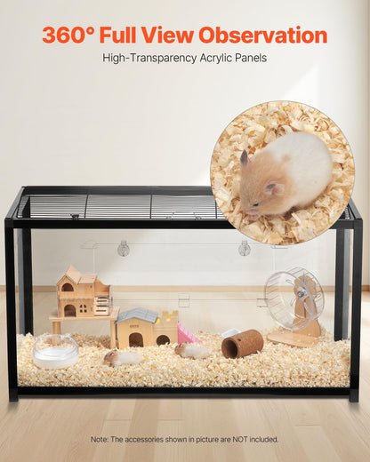 Hamster Cage, 360 Viewing Transparent Hamster Habitats, Small Animal Cage
