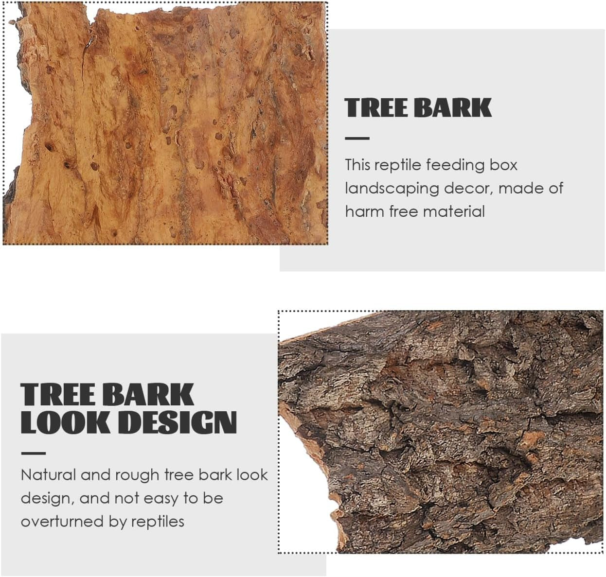 4Pcs Reptile Tree Bark Reptile Hides: Natural Wood Cork Bark Gecko Hide Small Climbing Barks Terrarium Decor Lizard Geckos Tortoise Birdcage Tank Accessories Water Tube Landscaping