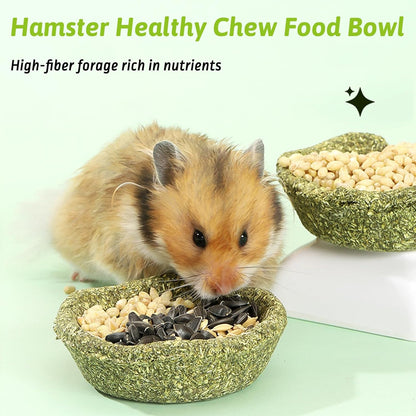 12 Pcs Hamster Edible Premium Timothy Hay Chew Bowl Rabbit Treats for Teeth Chewing Chinchilla Chew & Decor Toys for Syrian Dwarf Hamsters Gerbils Mice