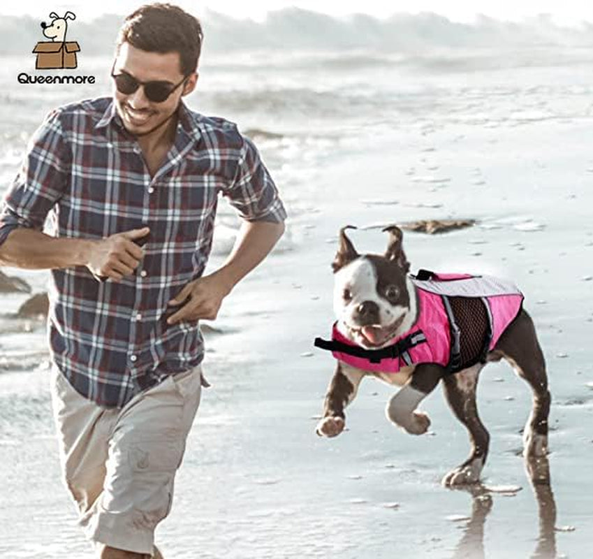 Dog Life Jacket Swimming Vest Small Medium Dogs Neoprene Water Boating Life Preserver Lightweight Reflective Cat Puppy Kayaking Lifesaver for French Bulldog,Yorkie Terrier,Bichon(Pink,S)