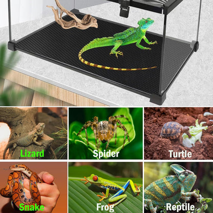 Reptile Substrate Liner Terrarium Carpet, Bearded Dragon Tank Accessories, Non-Adhesive Reptile Carpet Reptile Flooring Mat Bedding for Leopard Gecko, Snake, Lizard, Tortoise, 17.7X39.4 Inch