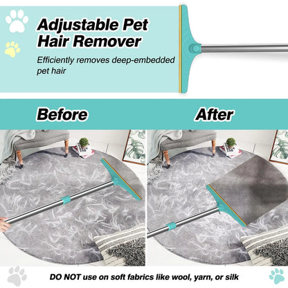 Adjustable Pet Hair Remover Brush with Hanging Ring - Versatile Cleaning Tool for Carpets and Floors, Ideal Gift for Pet Owners