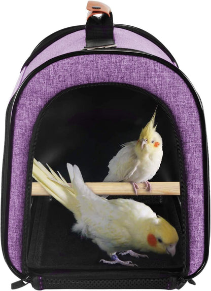 Bird Travel Bag Portable Pet Bird Parrot Carrier Transparent Breathable Travel Cage,Lightweight Bird Carrier,Bird Travel Cage (Carrier-Purple)