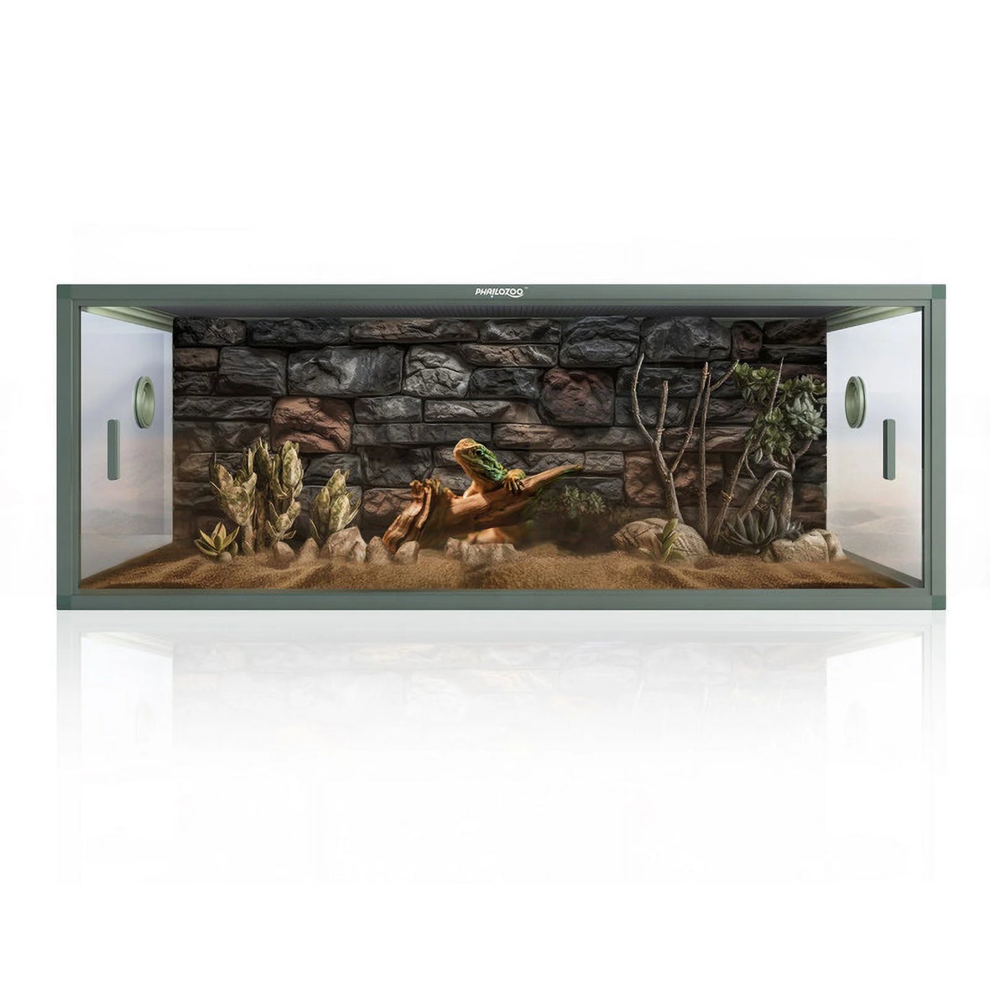 85 Gallon Glass Reptile Terrarium, 48X24X18, Front Openings, Leakproof Bottom, Top Screen Ventilation