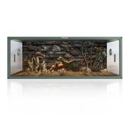 85 Gallon Glass Reptile Terrarium, 48X24X18, Front Openings, Leakproof Bottom, Top Screen Ventilation