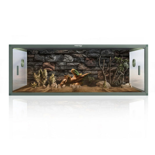 85 Gallon Glass Reptile Terrarium, 48X24X18, Front Openings, Leakproof Bottom, Top Screen Ventilation