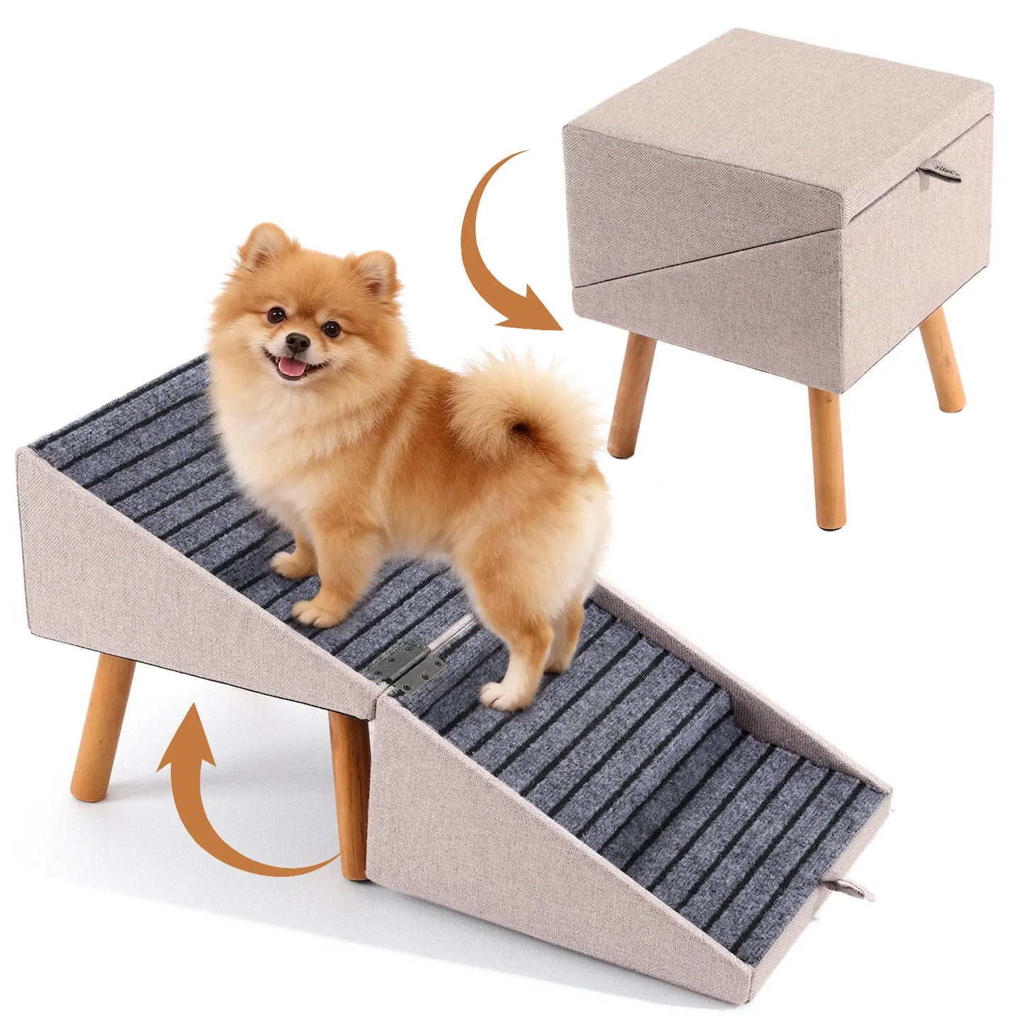 2-In-1 Convertible Home Step Stool 17'' Dog Stairs Ramp for Couch for all sized dogs