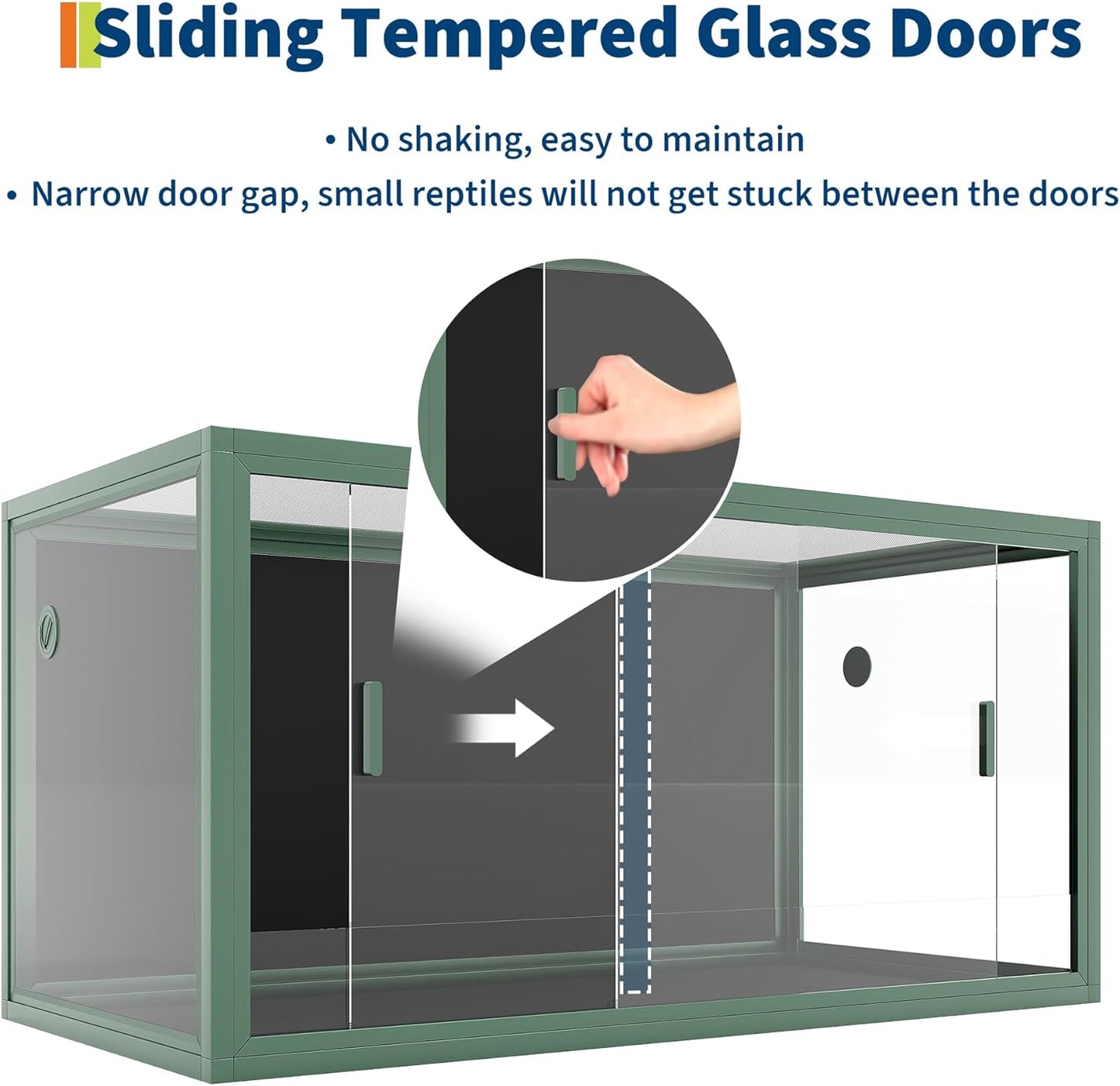 120 Gal Bearded Dragon Tank 4 X2 X2 Reptile Terrarium Enclosure with Sliding Glass Doors, Snake Enclosure Heavy Duty Top Screen Ventilation, Easy to Assemble Green