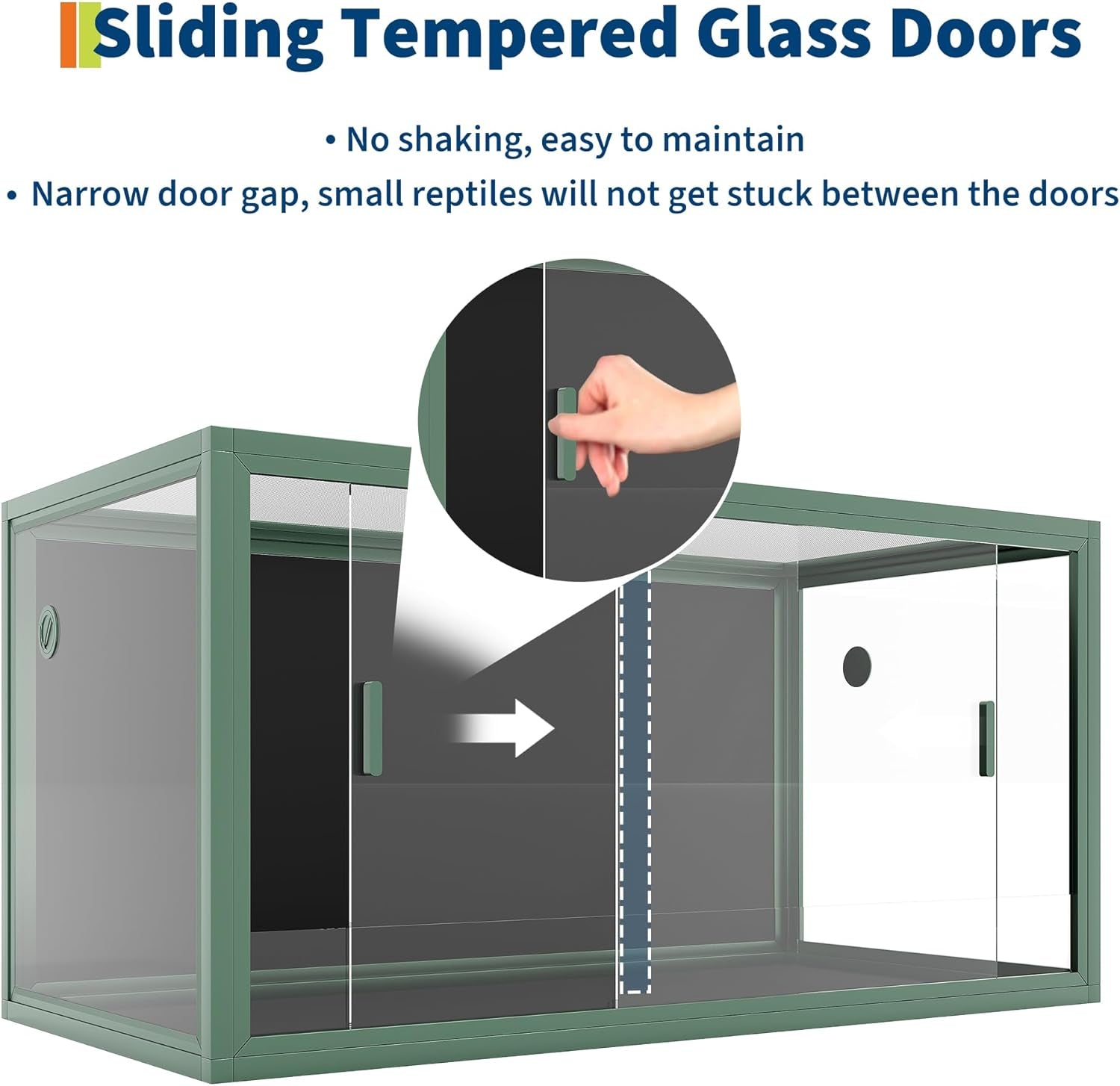 120 Gal Bearded Dragon Tank 4 X2 X2 Reptile Terrarium Enclosure with Sliding Glass Doors, Snake Enclosure Heavy Duty Top Screen Ventilation, Easy to Assemble Green