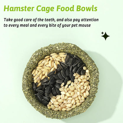 12 Pcs Hamster Edible Premium Timothy Hay Chew Bowl Rabbit Treats for Teeth Chewing Chinchilla Chew & Decor Toys for Syrian Dwarf Hamsters Gerbils Mice