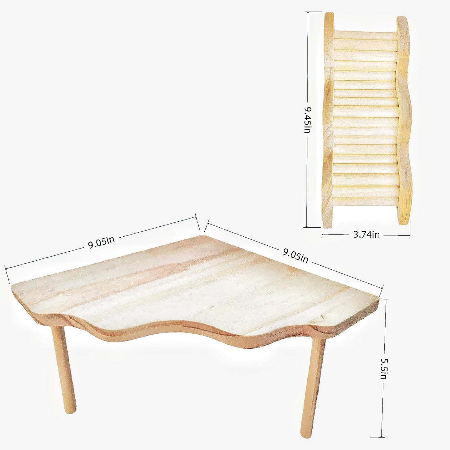 Wooden Hamster Platform for Hamster Cage Accessories Climbing Toys Dwarf Syrian Hamster Gerbil Rat Mice Degus or Other Small Pets (Triangle)