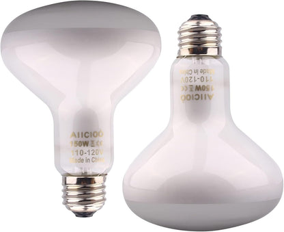Reptile Basking Light Bulb - 150W Reptile Heat Lamp 2 Pack UVA Daylight Amphibians Basking Bulb for Bearded Dragon Turtle Hermit Crab Gecko Lizard Chicken