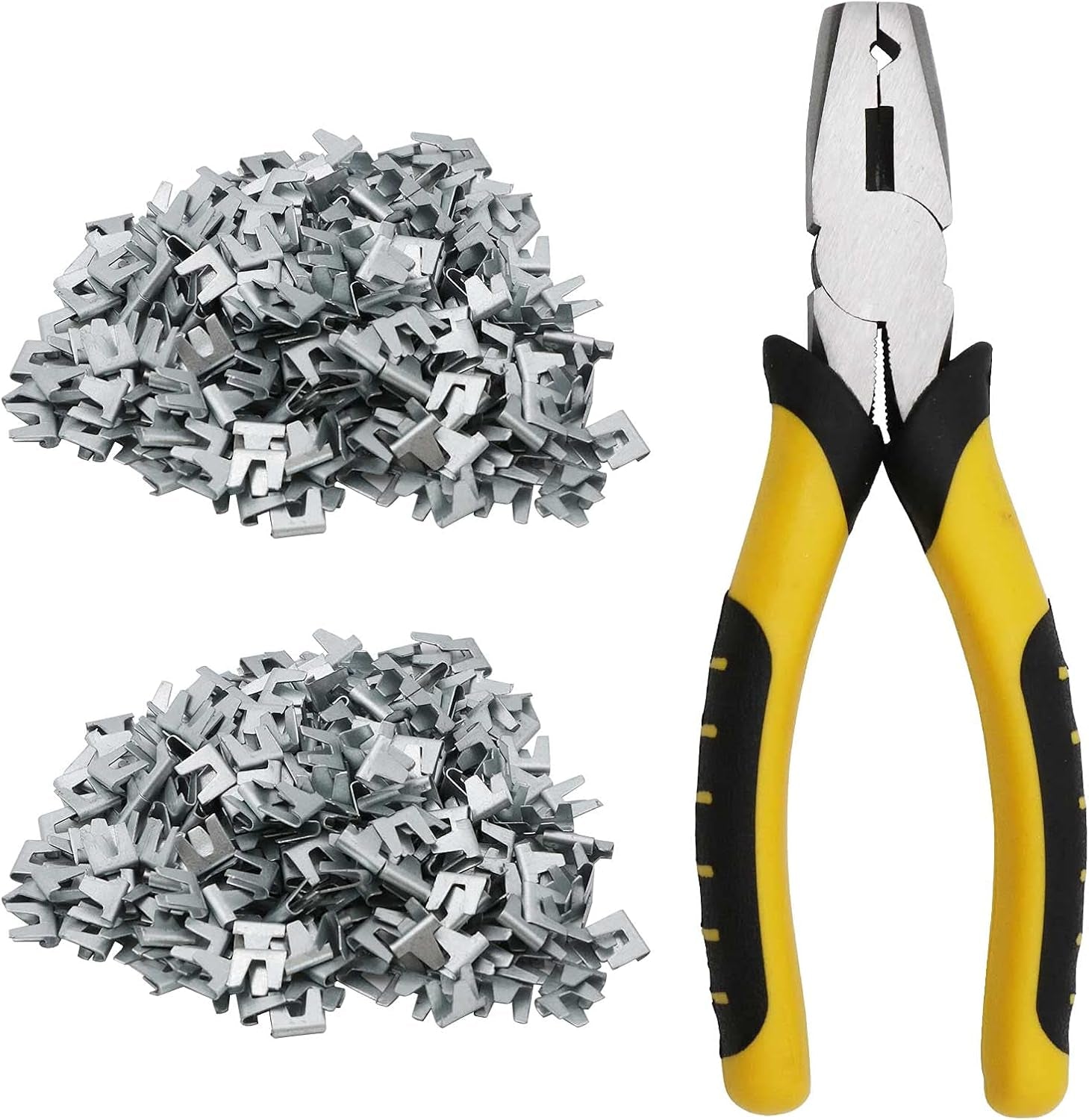 Wire Cage Buckle Pliers with 600 Wire Cage Clips Wire Cage Fasten Clips Buckle Pliers Pet Cage Building Installation Clips Tools