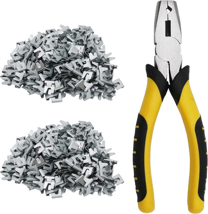 Wire Cage Buckle Pliers with 600 Wire Cage Clips Wire Cage Fasten Clips Buckle Pliers Pet Cage Building Installation Clips Tools