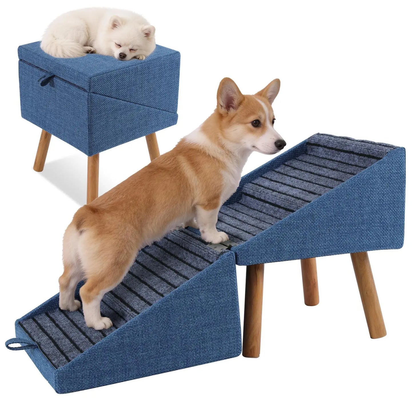 2-In-1 Convertible Home Step Stool 17'' Dog Stairs Ramp for Couch for all sized dogs