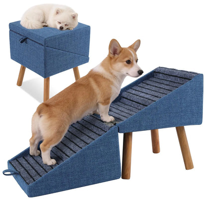 2-In-1 Convertible Home Step Stool 17'' Dog Stairs Ramp for Couch for all sized dogs