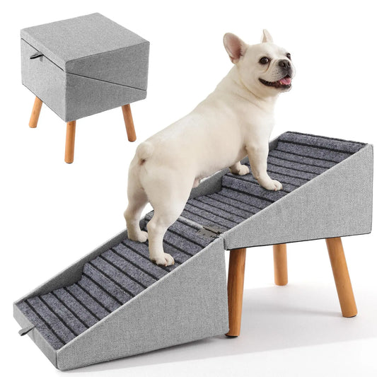 2-In-1 Convertible Home Step Stool 17'' Dog Stairs Ramp for Couch for all sized dogs
