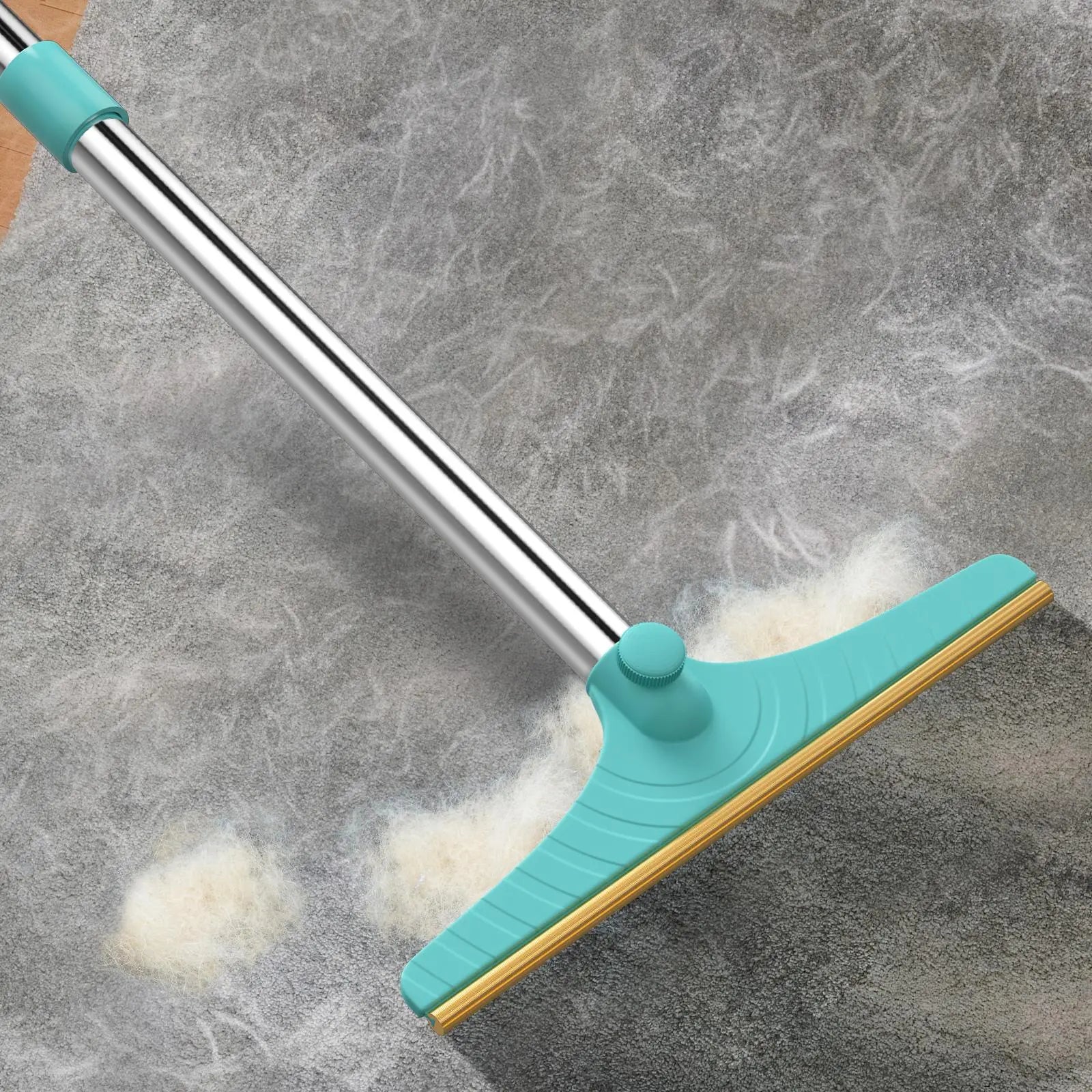 Adjustable Pet Hair Remover Brush with Hanging Ring - Versatile Cleaning Tool for Carpets and Floors, Ideal Gift for Pet Owners