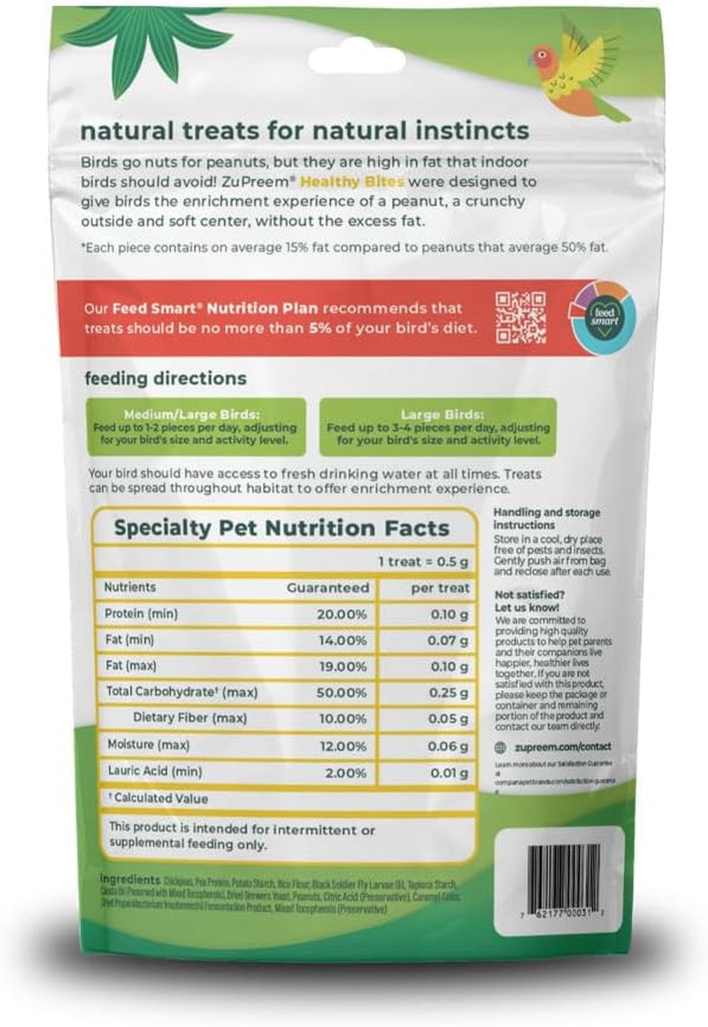 Healthy Bites, Rewarding Bird Treat, Medium/Large to Large Birds, No Artificial Flavors or Preservatives, Treat for Conures, Caiques, Cockatoos, and Amazons, 3Oz