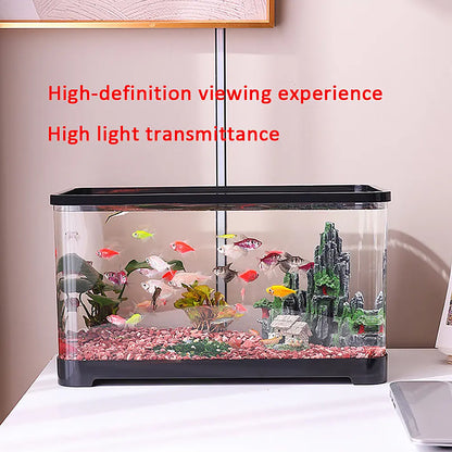3 Gallons Small Fish Tank Aquarium Starter Kit for Home, Office, Room, Decorative Desktop, Betta Fish Tank with Landscape Set for Shrimp, Jellyfish, Goldfish