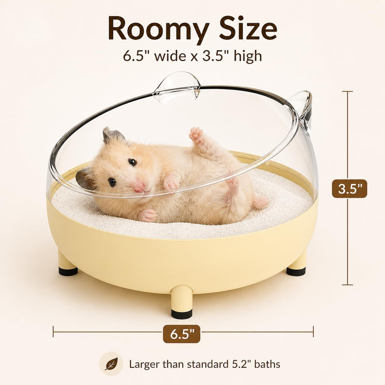 Hamster Sand Bath Container, Large Sandbox Toilet Gerbil Batheoom, Tiny Chinchilla Dust Bathtub Sand Bath Box for Hamster Cage Accessories 6.5 Inch - Blue