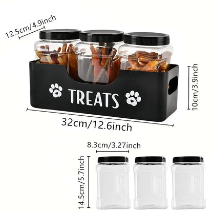 Pet Snack Storage Container - Handcrafted Wooden Feeding Stand for Dog and Cat Treats, Pine Material, Made in China