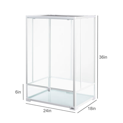 White Reptile Glass Terrarium 24 X 18 X 36 Inches
