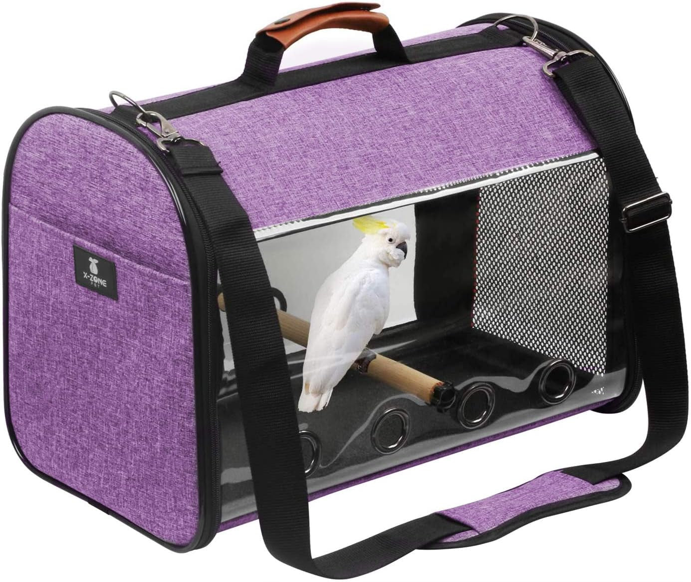 Bird Travel Bag Portable Pet Bird Parrot Carrier Transparent Breathable Travel Cage,Lightweight Bird Carrier,Bird Travel Cage (Carrier-Purple)