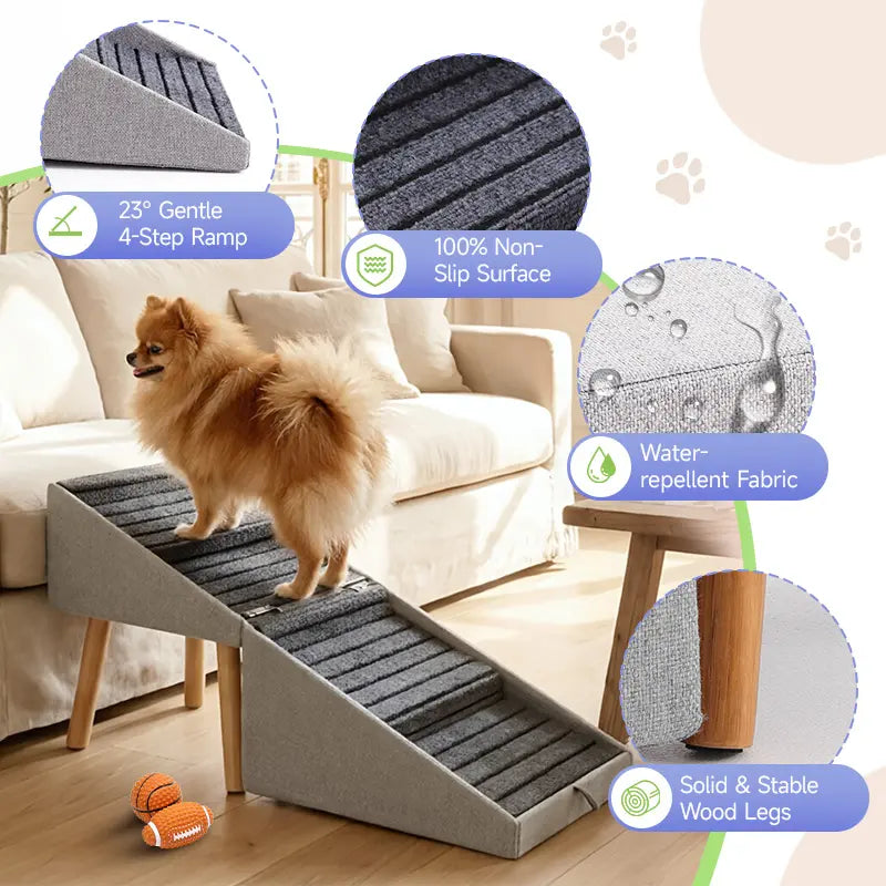2-In-1 Convertible Home Step Stool 17'' Dog Stairs Ramp for Couch for all sized dogs