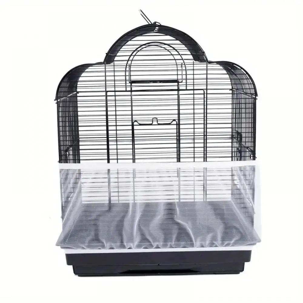 Bird Cage Cover, 360 Degrees Covering Bird Cage Mesh Net, Elastic Birdcage Cover, Soft Bird Seed Guard Skirt for Home, Bird Cage Accessories, Bird Cage Veil