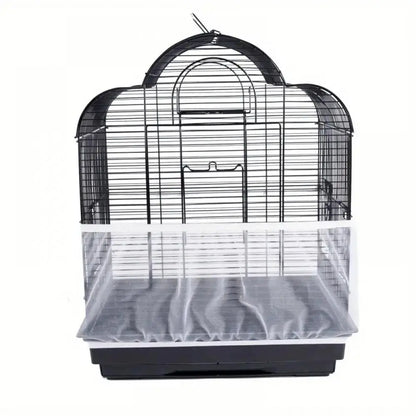 Bird Cage Cover, 360 Degrees Covering Bird Cage Mesh Net, Elastic Birdcage Cover, Soft Bird Seed Guard Skirt for Home, Bird Cage Accessories, Bird Cage Veil