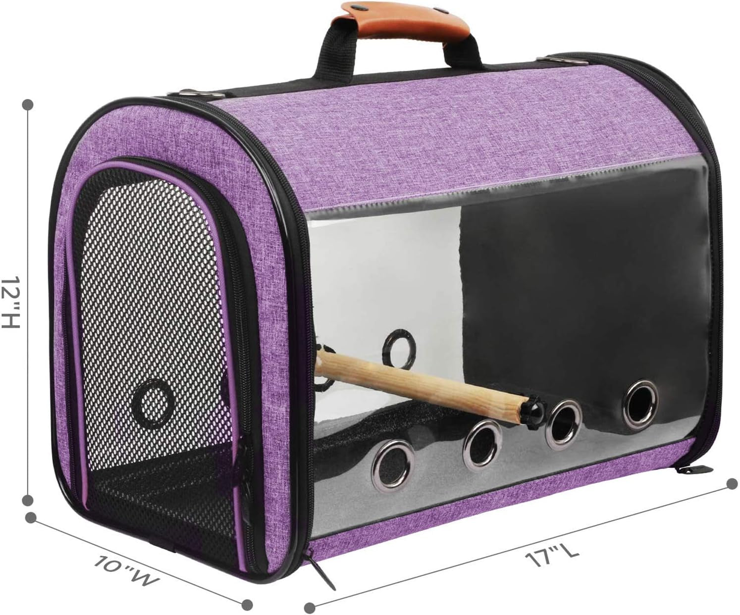 Bird Travel Bag Portable Pet Bird Parrot Carrier Transparent Breathable Travel Cage,Lightweight Bird Carrier,Bird Travel Cage (Carrier-Purple)